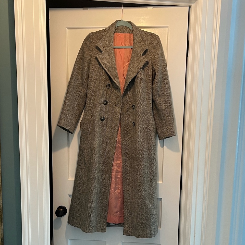 Vintage Herringbone Wool Tweed Coat by Jill Jr xs/s